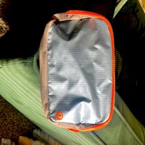 Lululemon Belt Bag silver orange and brown.